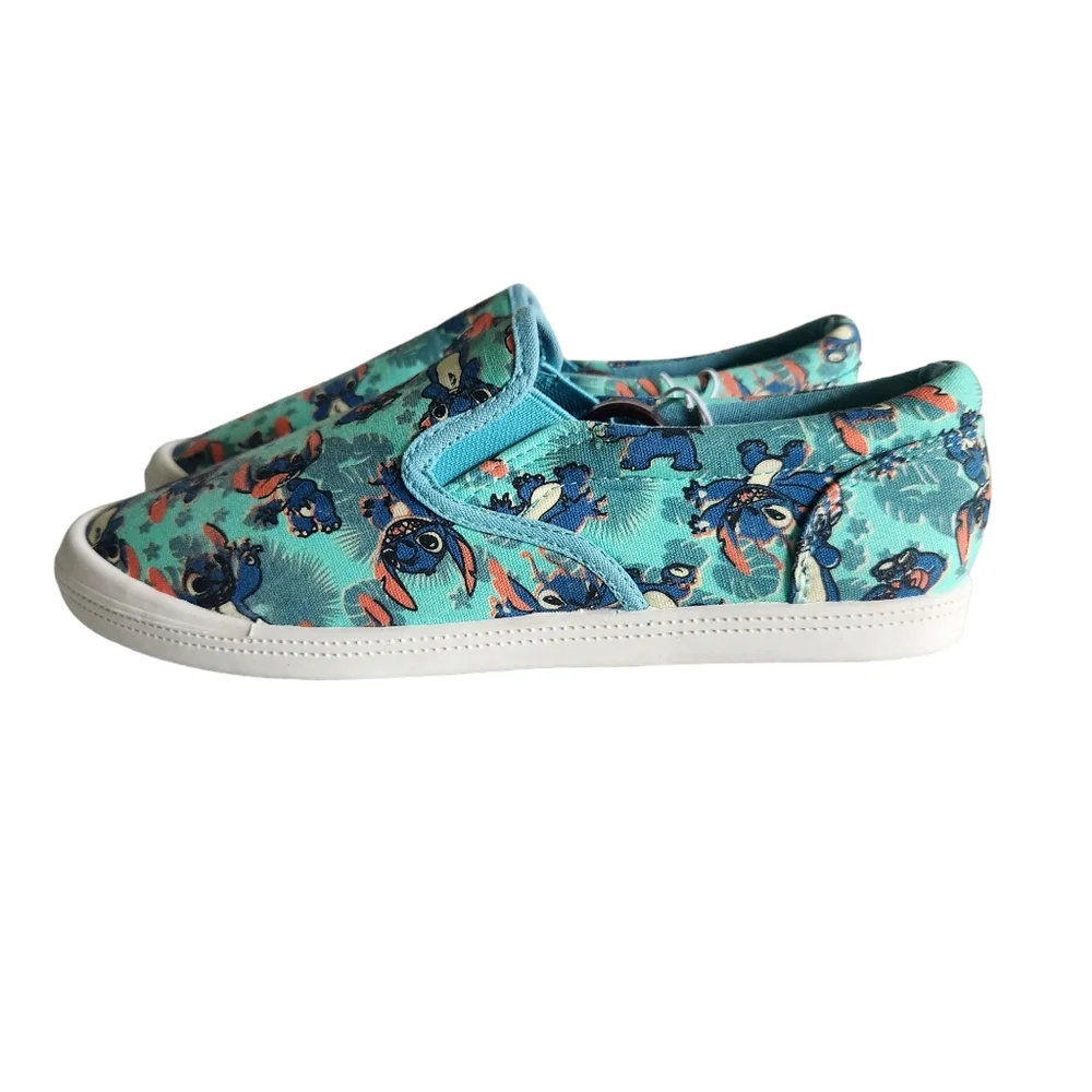 Disney Lilo and Stitch Hawaiian Sneakers Slip On Shoes Size 8
